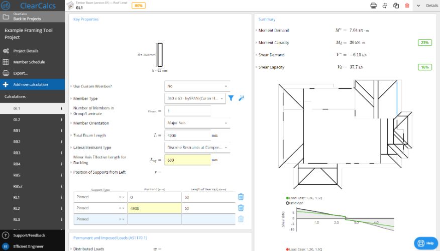 A screenshot of the available engineering calculator selector